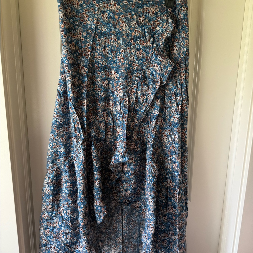 Sonoma Blue and White Asymmetrical Skirt